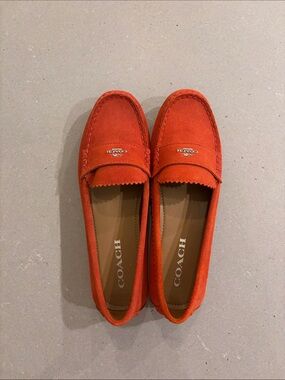 COACH Orange Loafers - Size 37.5